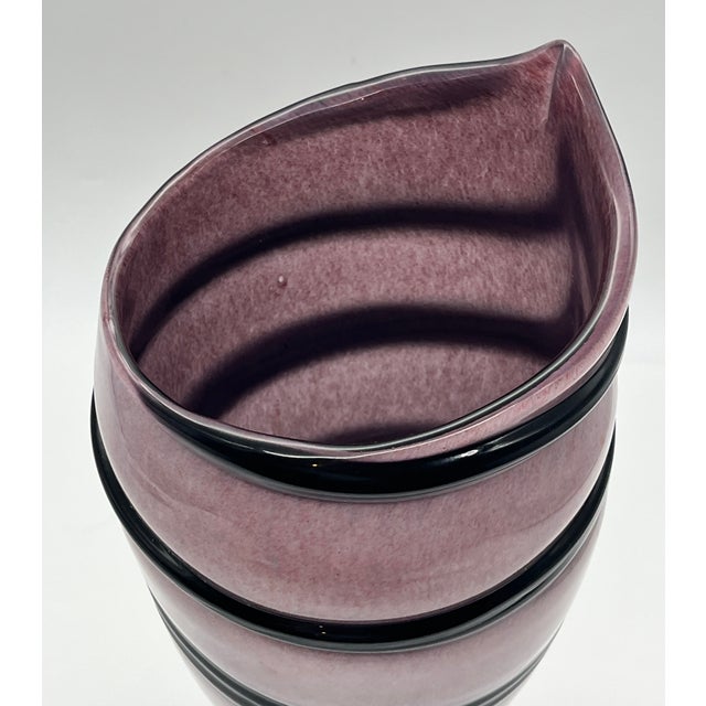 C. 1970s MidCentury Modern Purple Art Glass Asymmetric Vase Chairish