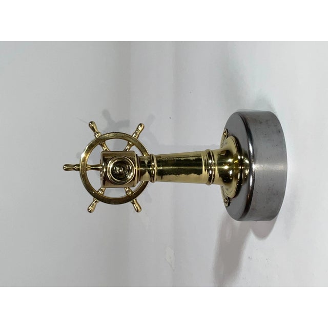 Early 20th Century Solid Brass Antique Ship Wheel Cigar Cutter For Sale - Image 5 of 9