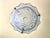 Art Deco pendant light from the 1930s, Degué style, in frosted blue pressed glass decorated with geometric flowers...