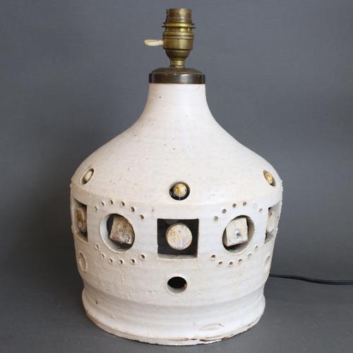 Vintage French Ceramic Table Lamp attributed to Georges Pelletier, 1970s For Sale - Image 16 of 18