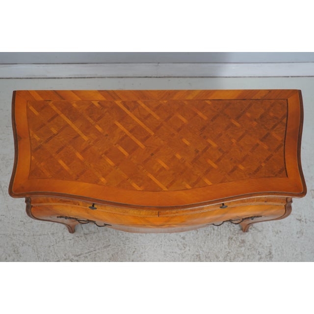 Italian Marquetry Inlaid Bombe Commode Chest For Sale - Image 11 of 18