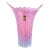 Vintage Murano Fratelli Toso Opalescent Pink Control Bubbles Italian Art Glass Flared Rim Flower Vase For Sale