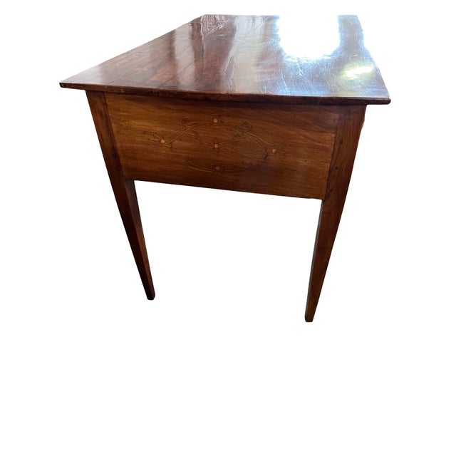 Italian Neoclassical Inlaid Walnut Writing Desk For Sale - Image 6 of 18