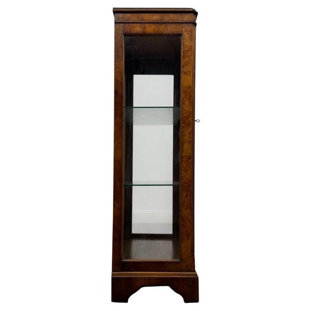 20th Century Burr Walnut Collector's Display Cabinet For Sale - Image 6 of 11