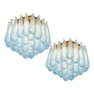Italian Murano Glass Chandeliers, 1980s, Set of 2 For Sale