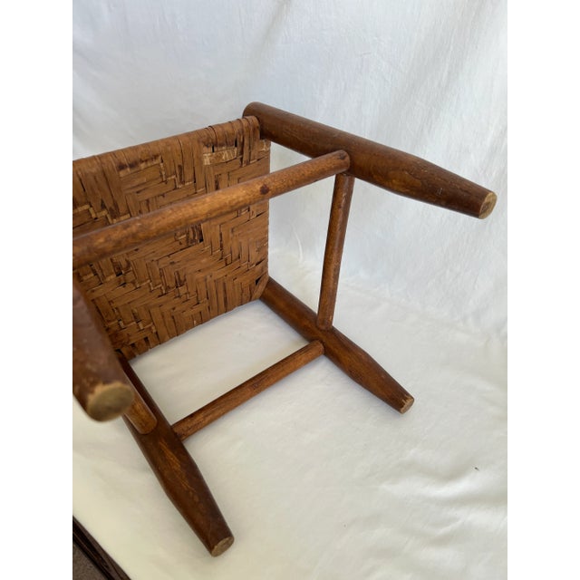 Antique Child's Ladder-Back Chair With Cane Seat - Early 20th Century For Sale In Austin - Image 6 of 12
