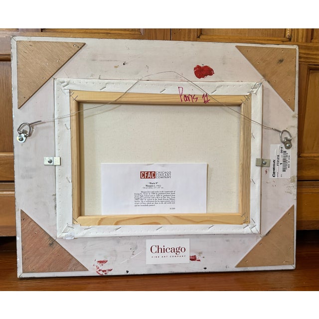 Paris Steet Scene Oil Painting on Canvas by Morgan, Contmeporary, Framed For Sale - Image 4 of 5