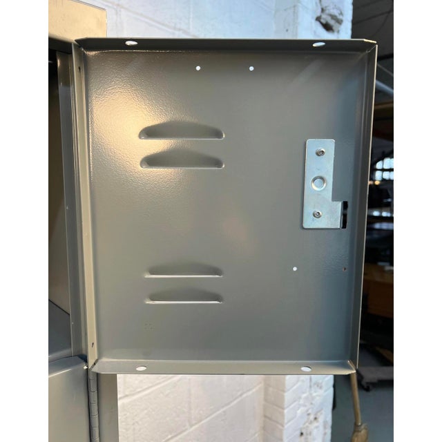 Gray Late 20th Century Pair of Two Tall Industrial Lockers For Sale - Image 8 of 15