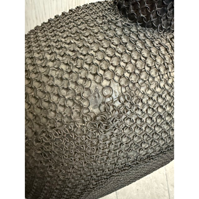 Vintage Indian ‘Rajasthani Style’ Metal Water Jug, Vessel Encased in Chain-Mail, Wire Mesh Exterior For Sale - Image 9 of 12