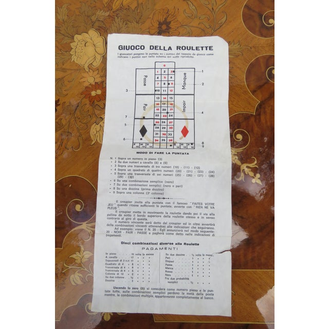 Italian Inlay Multi Games Table Changeable Tops Chess Backgammon Roulette 6036 For Sale - Image 12 of 18