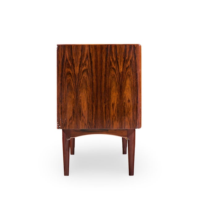 Mid 20th Century Bernhard Pedersen Mid Century Danish Rosewood Tambour Door Credenza With Hutch For Sale - Image 5 of 13