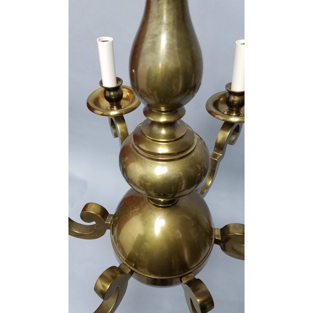 Metal Vintage 1970s Chapman Brass Chandelier For Sale - Image 7 of 11