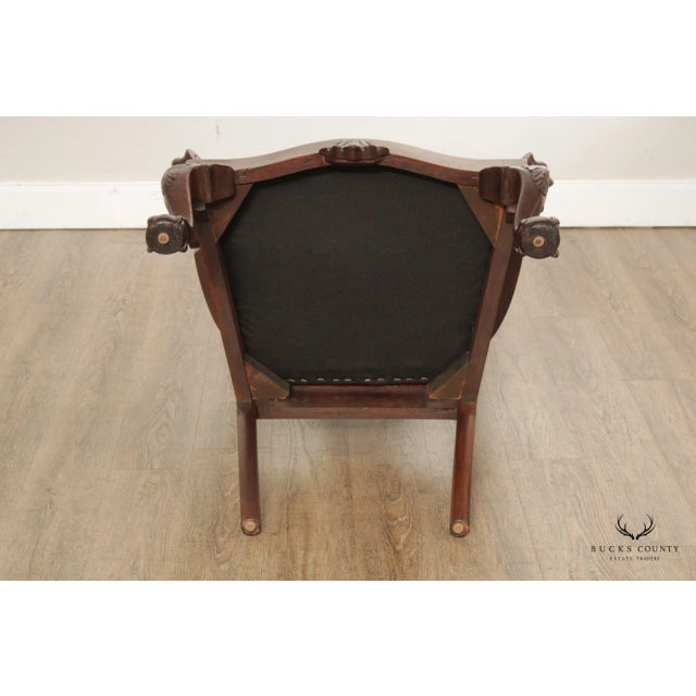 Custom Quality Vintage Chippendale Style Mahogany High-Back Armchair For Sale - Image 9 of 13