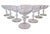 Glamorous set of eight mid-century clear glass cocktail/champagne coupes with bamboo design stems in Libbey's "Georgian""...