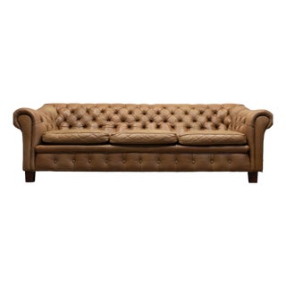 Three-Seater Chesterfield in Leather from Norell AB, Sweden For Sale