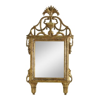 Large Italian Giltwood Antique Mirror For Sale