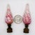 Vintage Pink & White Swirl Art Glass Lamp Finials With Brass Bases - A Pair For Sale In Cincinnati - Image 6 of 6