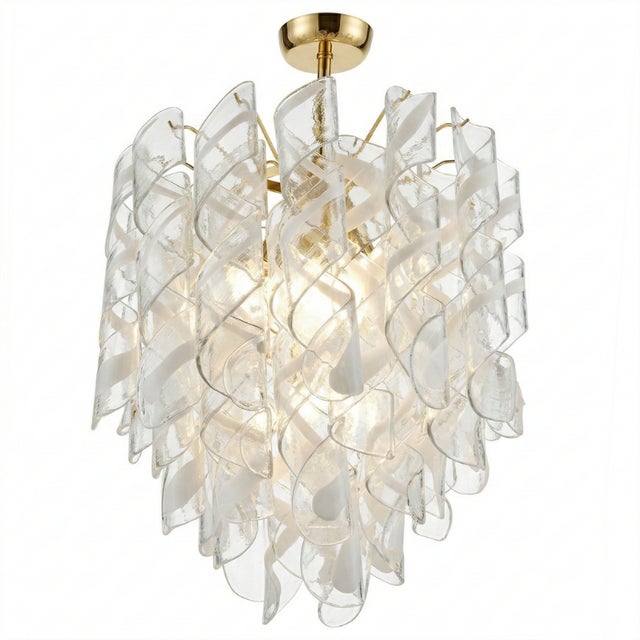 Murano Glass Spiral Cascade Torciglioni Chandelier, 1970s For Sale - Image 4 of 4