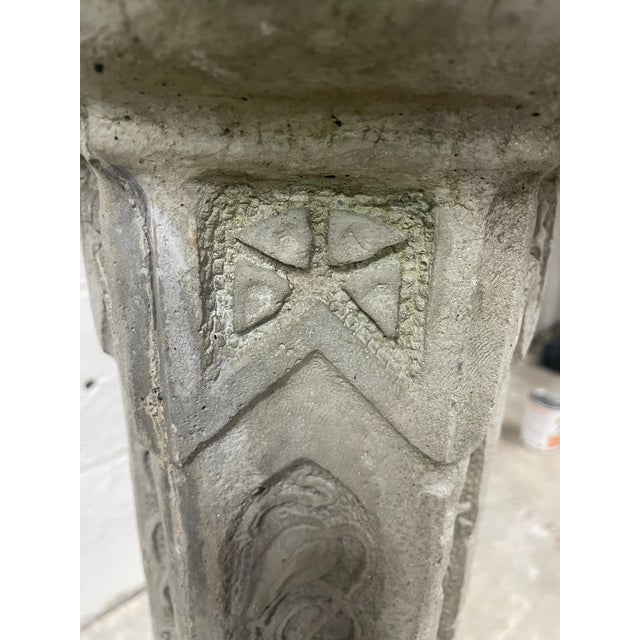 1940s Monumental Mid-Century Gothic Griffin Pedestal Urn — South Carolina Estate Rescue For Sale - Image 10 of 13