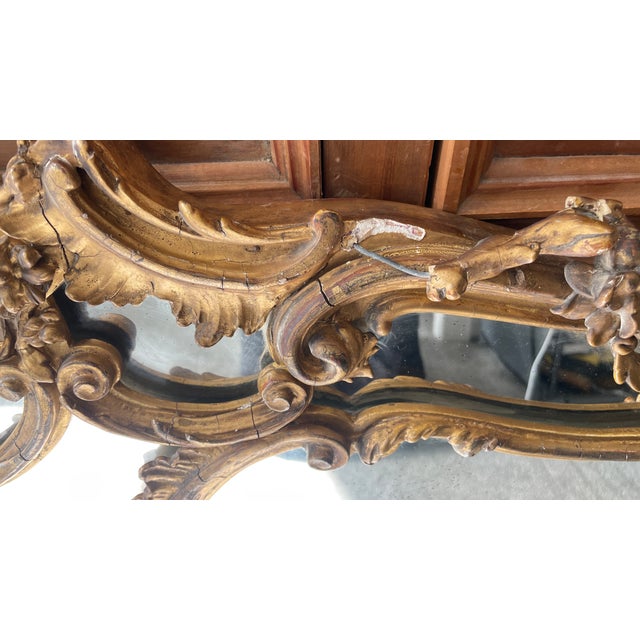Gold 19th Century Rocco Revival Mirror Gold Ornate Original For Sale - Image 8 of 10