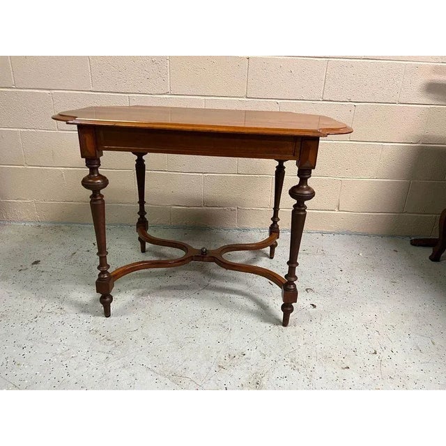 Late 19th Century French Louis XVI Style Hand Carved Walnut Center Table. For Sale - Image 10 of 11
