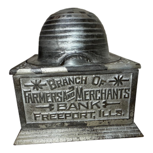 Large Antique 1892 Economy Accumulates Wealth Cast-Iron Beehive Mechanical Bank