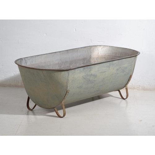 Antique Zinc Tub, 1900s For Sale - Image 9 of 9