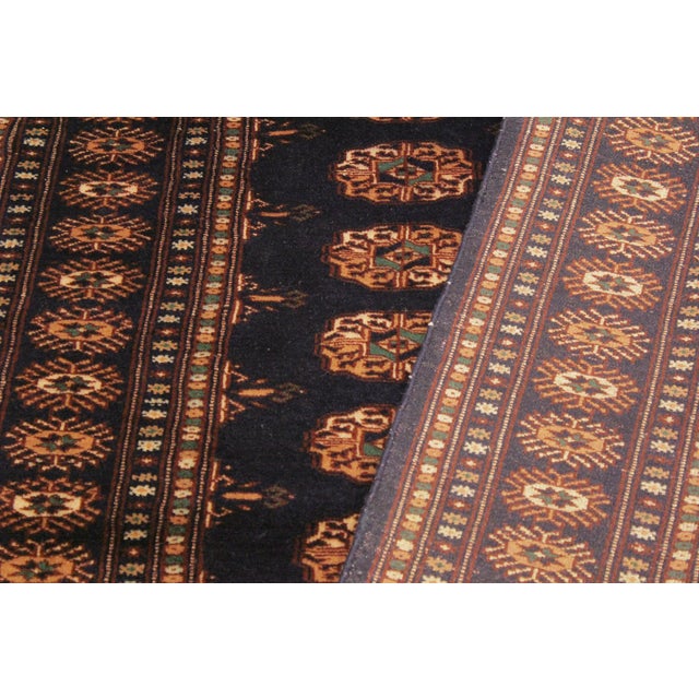 Blue Boho Chic Bokhara Blue/Blue Hand Knotted Wool Rug For Sale - Image 8 of 9