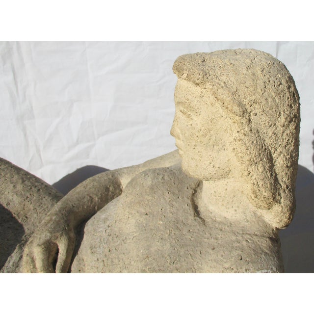 Berta Margoulies MCM Concrete Sculpture of Reclining Woman For Sale - Image 9 of 15
