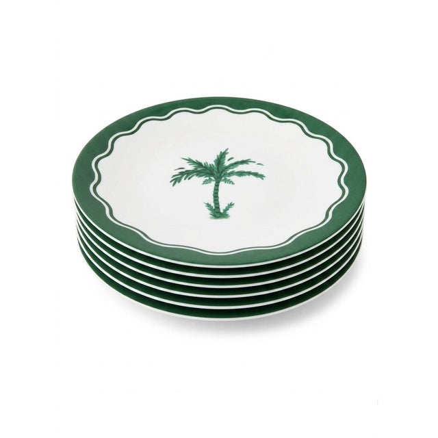 Fern & Co. For Anthropologie Palm Tree Dinner Plate For Sale In West Palm - Image 6 of 12