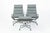 Mid-Century Modern Pair Eames Soft Pad Recliners With Ottoman for Herman Miller, Gray Leather Aluminum Group For Sale - Image 3 of 17