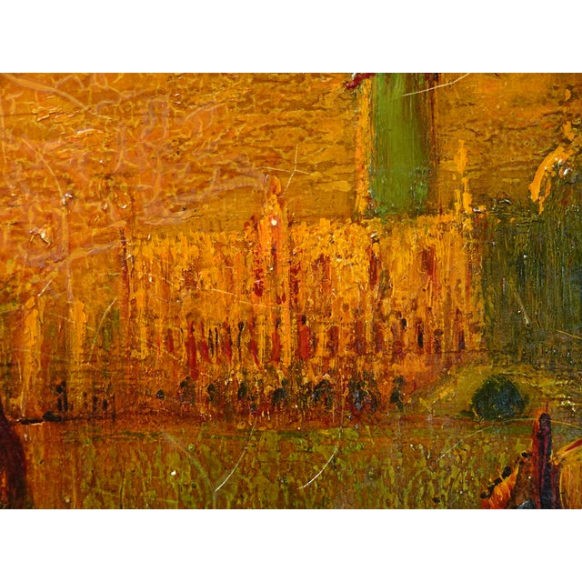 Antique Oil Canvas Fine Art Picture by George H.Bogert 1923-1864 Sunset Venice For Sale - Image 11 of 16