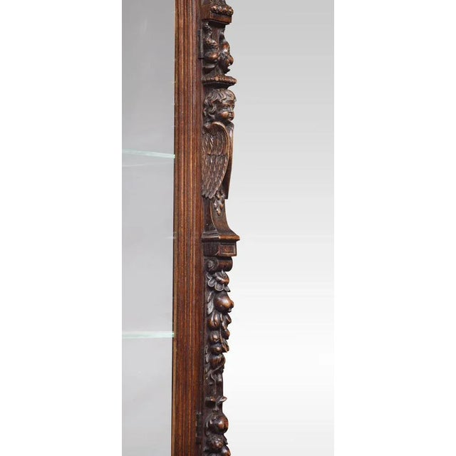 Carved Oak Display Cabinet For Sale - Image 4 of 12