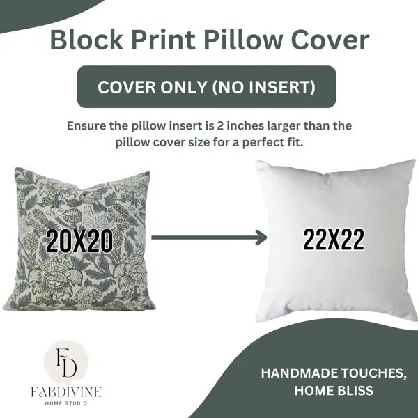 Not Yet Made - Made To Order Fabdivine Throw Pillow Cover 14x20 Inch Handmade Block Print Cushion Cover- Akash Ganga For Sale - Image 5 of 5