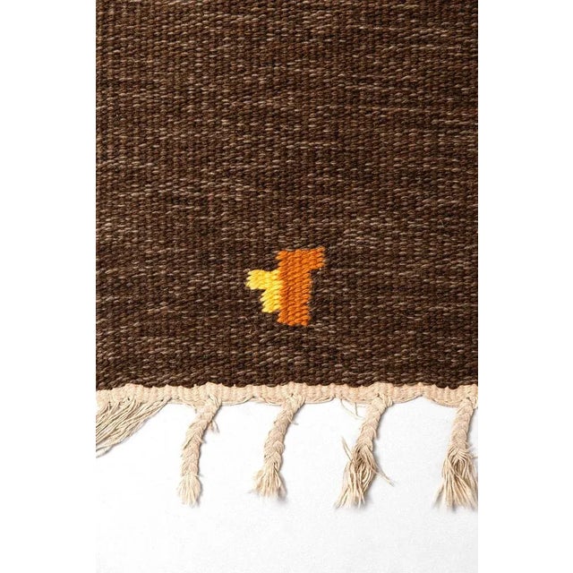 Korall Brun Rug by Erik Lundberg for Vävaregården, Sweden For Sale - Image 3 of 8