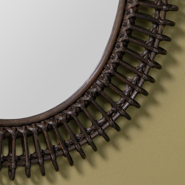 Harrison Oval Rattan Loop Wall Mirror For Sale - Image 6 of 9