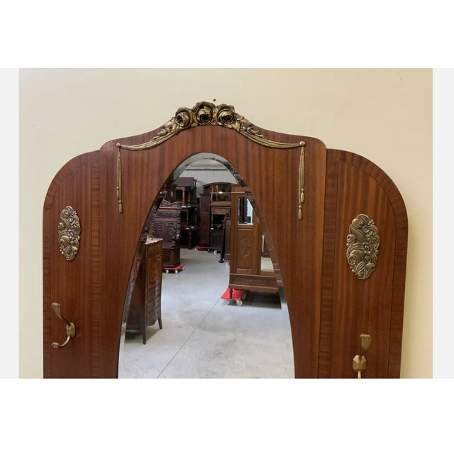Brown Antique Art Nouveau Wardrobe, 1910 For Sale - Image 8 of 10