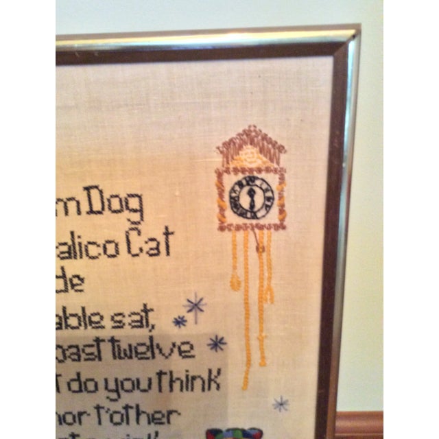 1970s Mid Century Nursery Rhyme Cross Stitch For Sale - Image 5 of 13