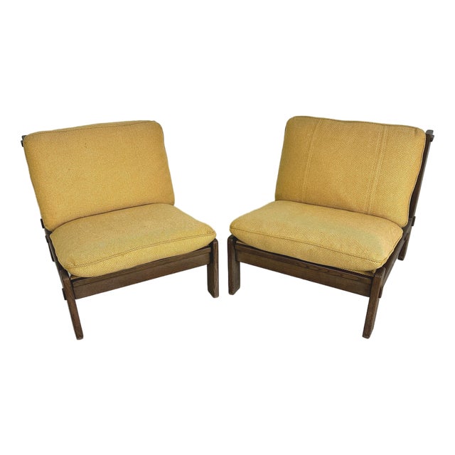 Brutalist Lounge Chairs by Carl Straub – A Pair For Sale