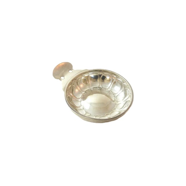 French Mid 20th Century French Sterling Silver Tastevin by Puiforcat, Tasting Cup for Wine, French Wine Tasting Silverware For Sale - Image 3 of 8