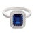 Modern Gia 1.50 Carat No Heat Sapphire Diamond Platinum Engagement Ring, Size 3.25 For Sale - Image 3 of 6
