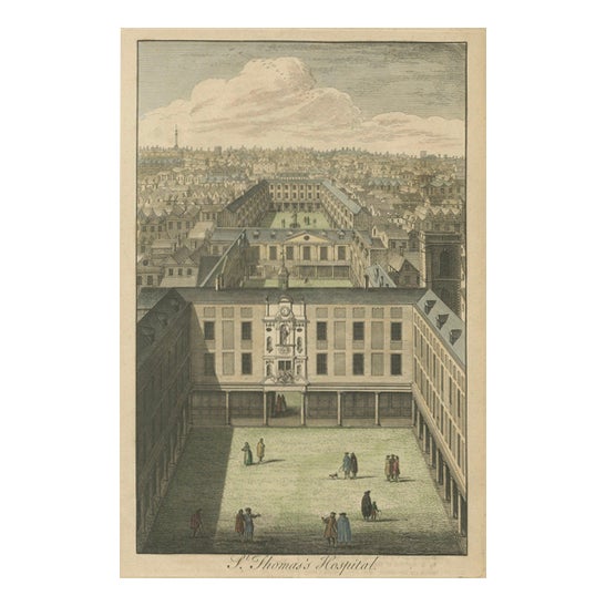 Toms, St Thomas' Hospital, London, 1700s, Engraving For Sale