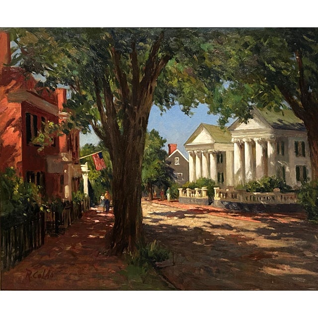 beautiful and colorful painting depicting the Hadwen House at Main and Pleasant Streets in Nantucket, Massachusetts as a...