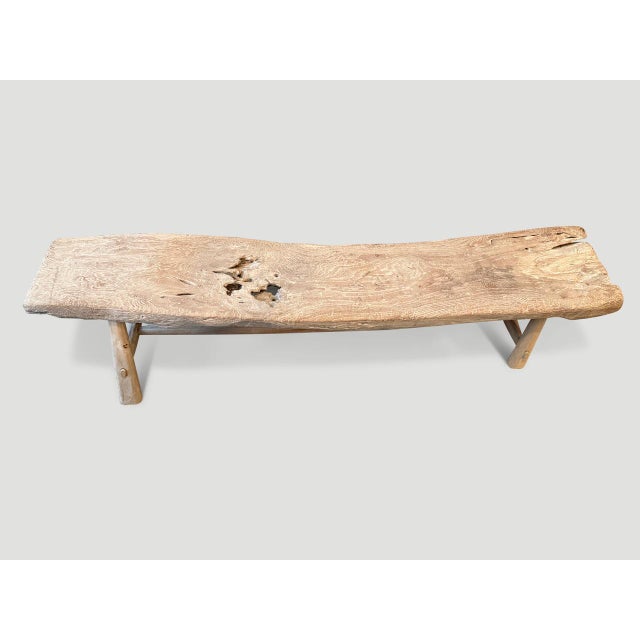 Contemporary Andrianna Shamaris Minimalist Organic Wood Bench or Chaise For Sale - Image 3 of 5
