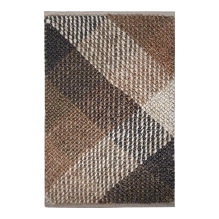 Rug & Kilim Graphic Plaid Beige/Brown Jute Rug, 12' x 12' For Sale