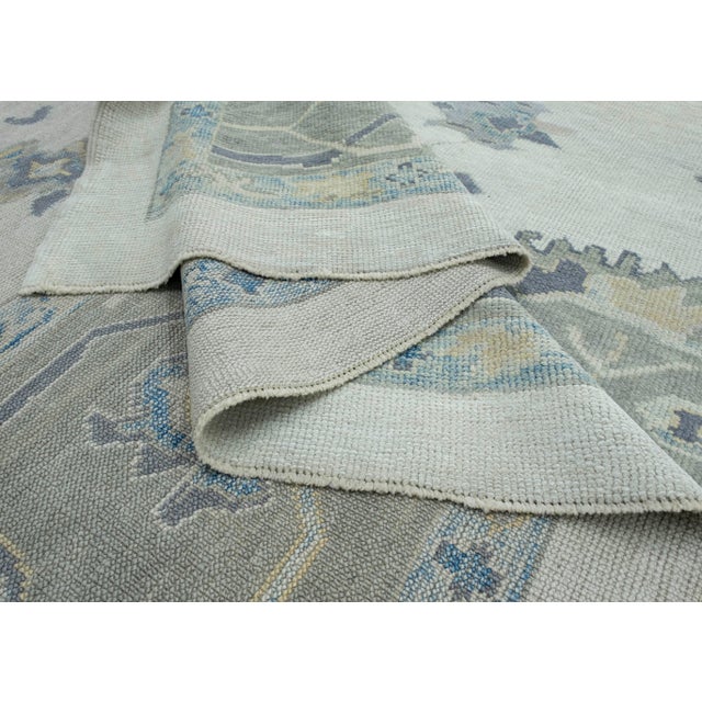 Gray Turkish Oushak Rug 12'3" x 14'3" #18074 For Sale - Image 8 of 8