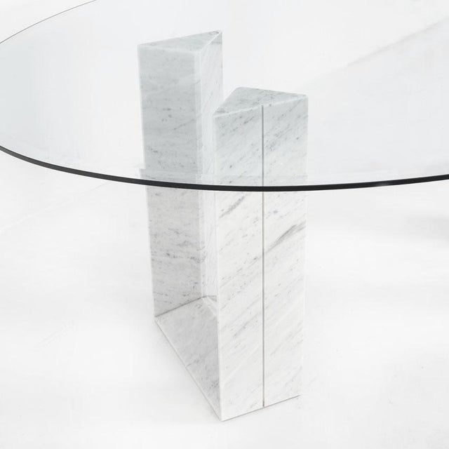 Vintage Diapason Dining Table in Carrara Marble and Glass by Cattelan Italia, 1990s For Sale - Image 6 of 16