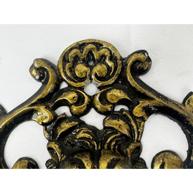 Neoclassical Large Classical Roaring Lion Door Knocker With Foliate Scrolls-10" For Sale - Image 3 of 8