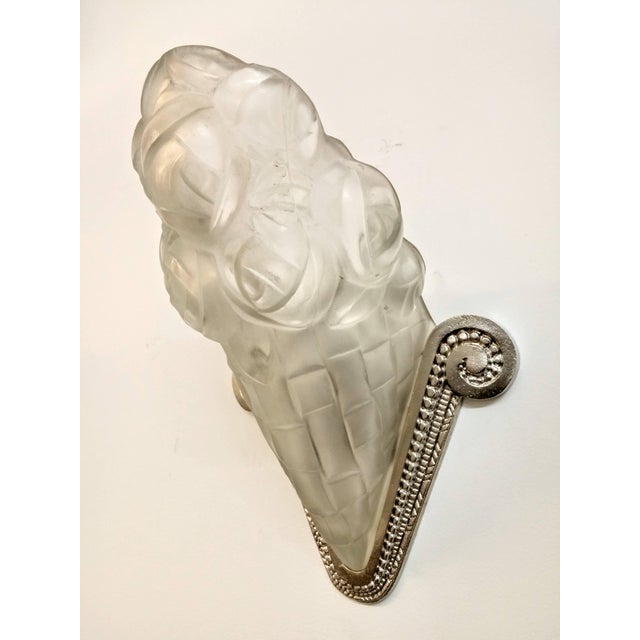 Art Deco French Art Deco Wall Sconces signed by Degue - a Pair For Sale - Image 3 of 8