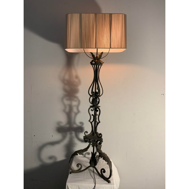 Antique Wrought Iron Floor Lamp, 1890s For Sale - Image 13 of 18
